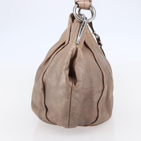 PRADA Shoulder Bag Leather Beige Silver Auth - Picture 4 of 15